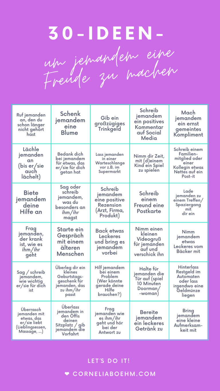 Womit Kann Man Thailändern Eine Freude Machen 30 Ideen um jemandem eine Freude zu machen - Cornelia Boehm